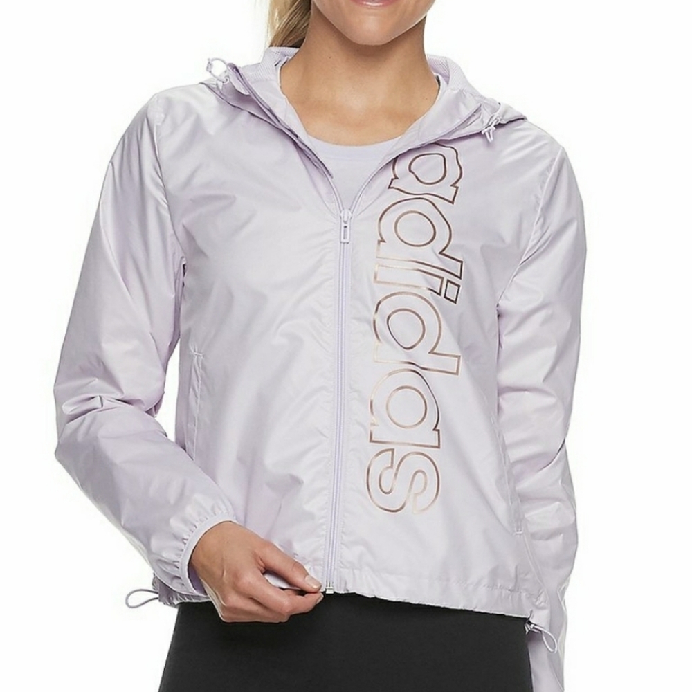 Adidas Windbreaker Cropped Full Zip jacket Lavender
